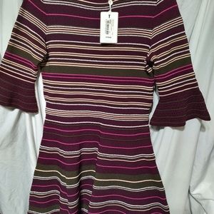 New Ted Baker striped knitted dress .